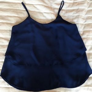 Blue Blouse with Crisscross detail in back